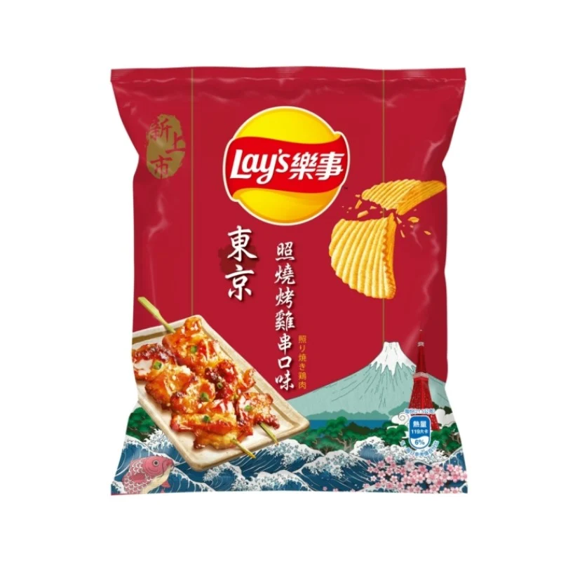 [Self-operated] China Pepsi LAY'S Big Wave Potato Chips Tokyo Teru BBQ Chicken Skewers Flavor 43g/bag