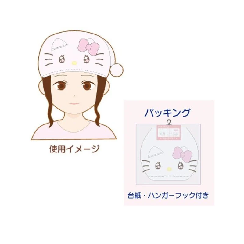 [Self-operated] Japan Sanrio Cartoon Plush Triangular Hair Hat Bow Crying Face Love Eyes Melody 1 Pack Triangular Towel Hat