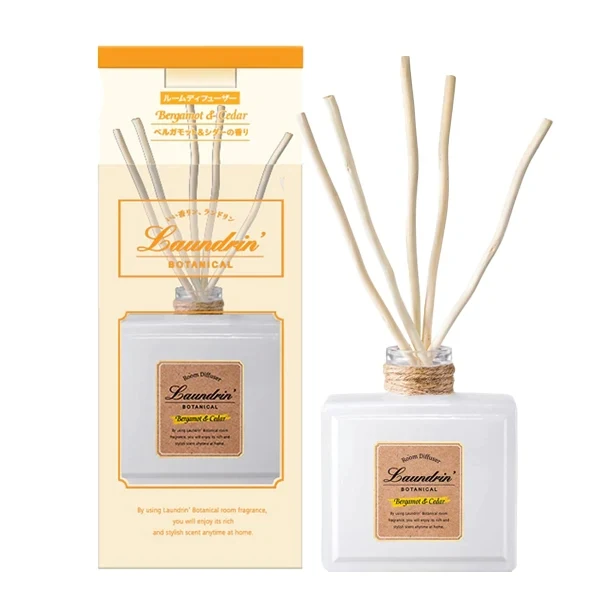 [Self-operated] Japanese LAUNDRIN indoor rattan diffuser 80ml bergamot & cedar fireless aromatherapy indoor diffuser air freshener aromatherapy fragrance stick