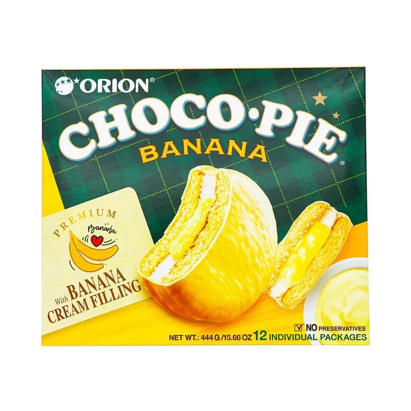 [Self-operated] South Korea ORION Banana Flavor Chocolate Pie 12 Pieces Pastries Snacks Snacks Children's Snacks