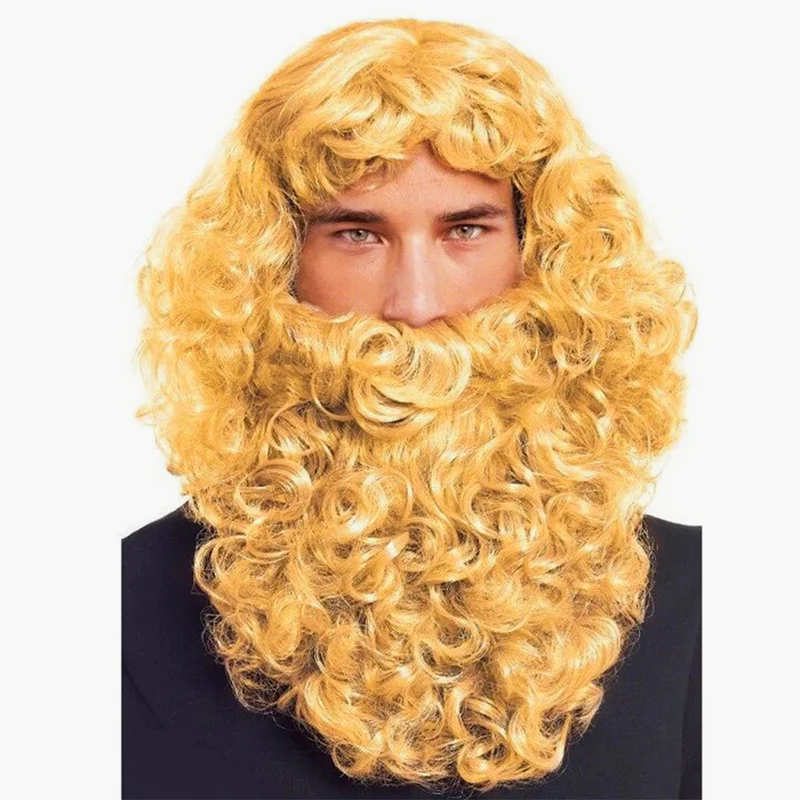 Blonde König Perücke und Bart Eco