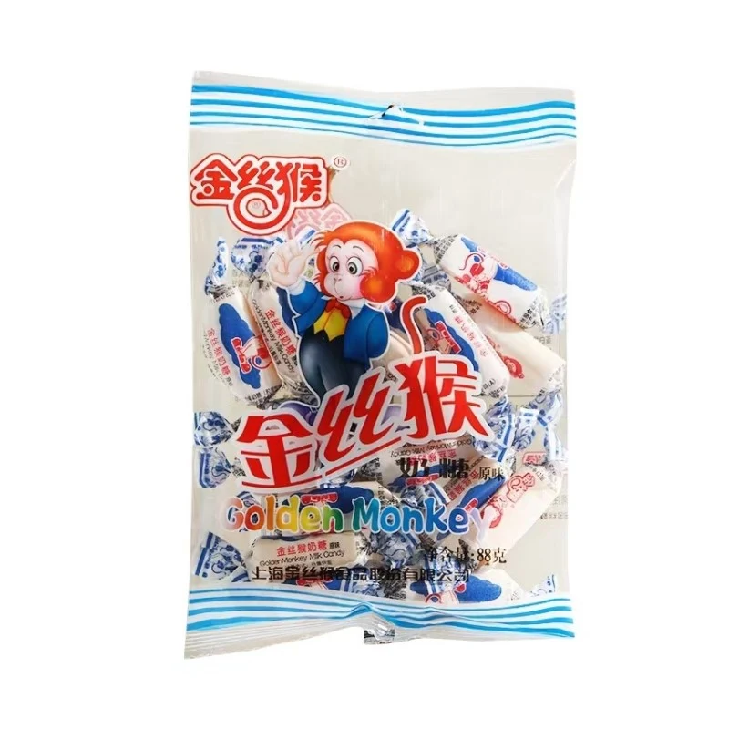 [Self-operated] China GOLDENMONKEY golden monkey cylindrical milk candy original flavor 88g milk candy snacks milk flavor candy childhood taste
