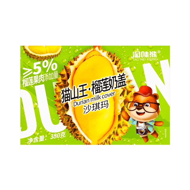 [Self-operated] China Taowei Bear Durian Milk Top Shaqima 380g Biscuit Cake Nutritious Breakfast Meal Replacement Pastries Afternoon Tea Snacks Office Snacks