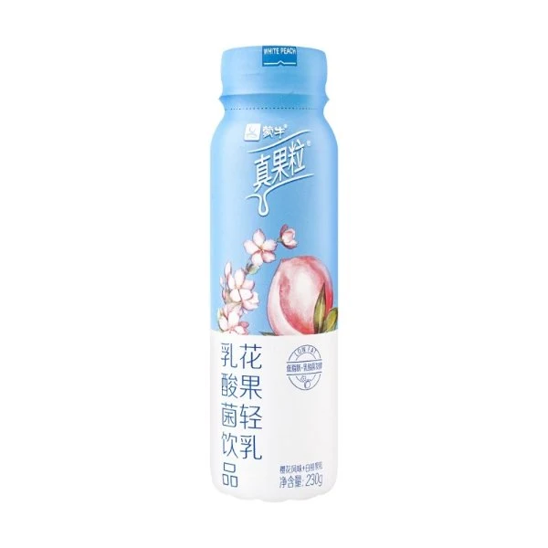[Self-operated] China MENGNIU Mengniu Real Fruit Granules Flower and Fruit Light Milk Cherry Blossom White Peach Flavor 230g Lactic Acid Bacteria Milk Drink Low Fat