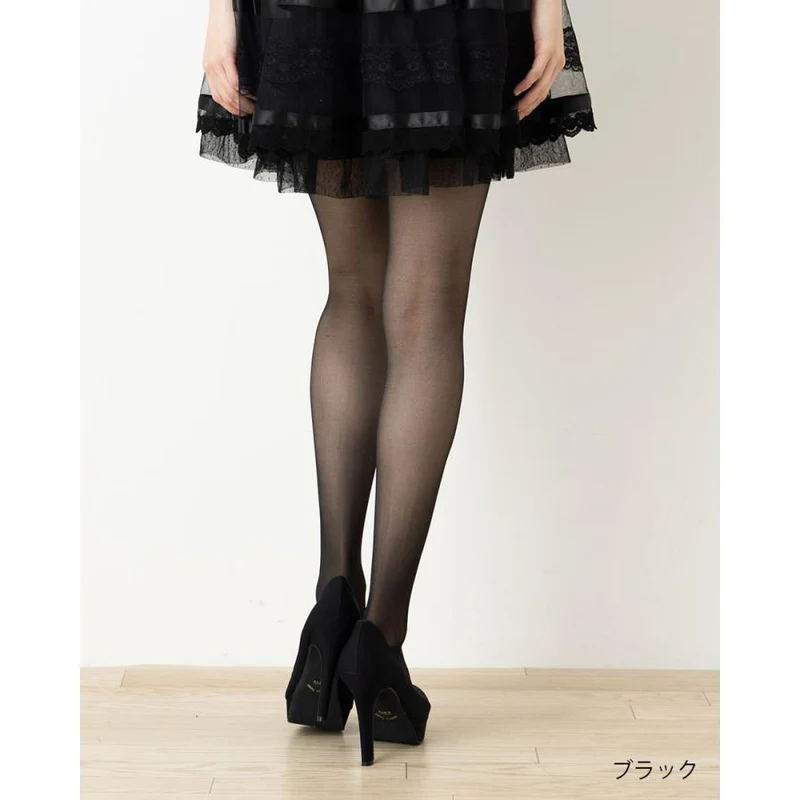 [Self-operated] Japan Atsugi ATSUGI wire anklet stockings, pantyhose, black (480) M~L Hips 85-98 Height 150cm-165cm