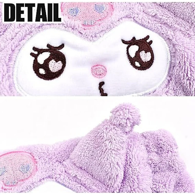 [Self-operated] Japan's Sanrio Kuromi Plush Hairband with Love Eyes, 1 pack, a must-have artifact for home face washing