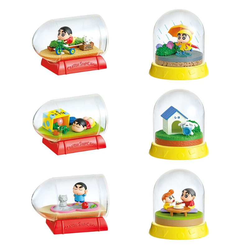 [Self-operated] Japanese RE-MENT box egg blind box Crayon Shin-chan series bonsai products. I am happy every day. 1 box, six kinds sent randomly, genuine collection