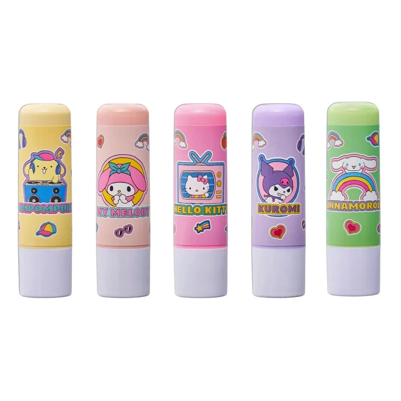 [Self-operated] Japan Sanrio Cartoon Lipstick Combination 5 Pack Moisturizing, Moisturizing, Lip Protecting Lip Balm