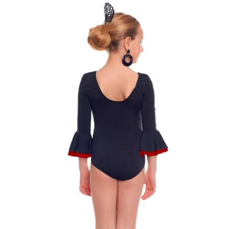Schwarzer Flamenco-Body für Kinder