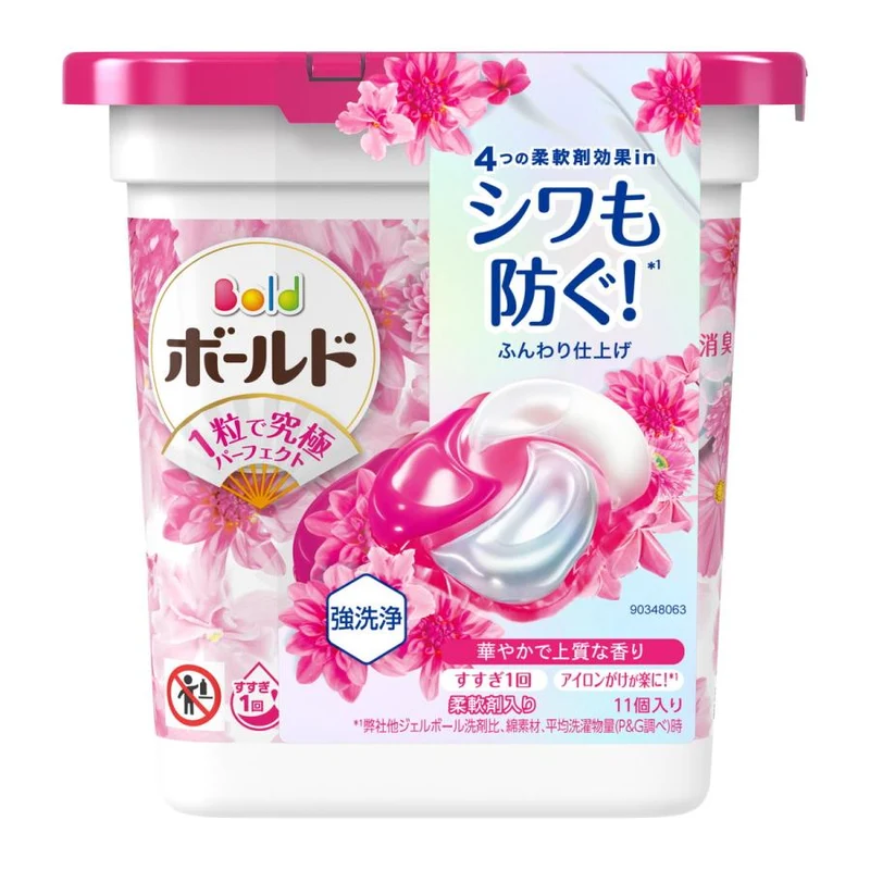 [Self-operated] Japanese P&G Procter & Gamble 4D three-dimensional carbonic acid laundry ball with antibacterial function, rose fragrance, 11 pieces, concentrated formula, deep decontamination and fresh fragrance