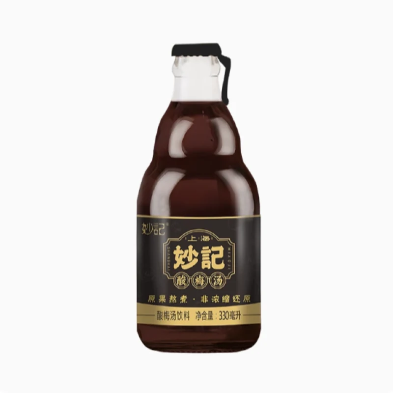 [Self-operated] China Miaoji Bear Bottle Osmanthus Sour Plum Soup 330ml Original fruit boiled non-blended golden sour-sweet ratio juice drink to relieve greasiness and spicyness
