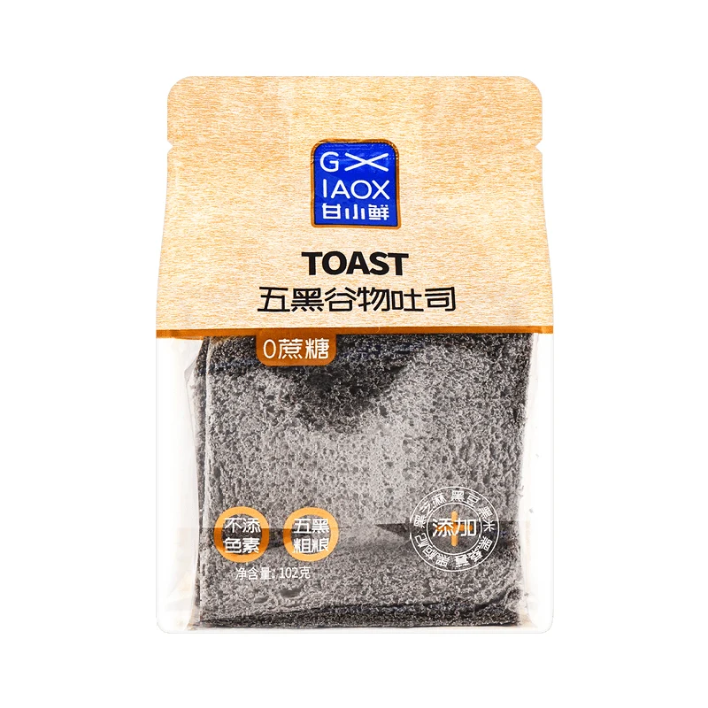 [Self-operated] Chinese Gan Xiao Xian Pure Milk Warm Toast Sliced ​​Endless Breakfast Bread Five Black Grain Flavor 102g Snacks and Snacks