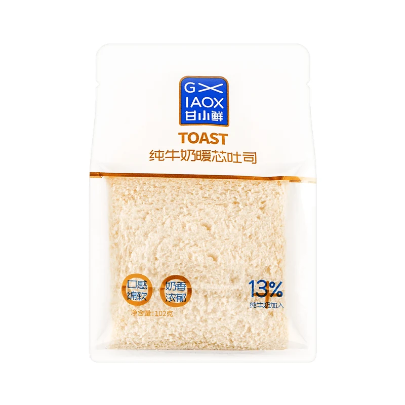 [Self-operated] China Gan Xiao Xian Pure Milk Warm Toast Sliced ​​Endless Breakfast Bread Original Flavor 102g Dessert Snacks