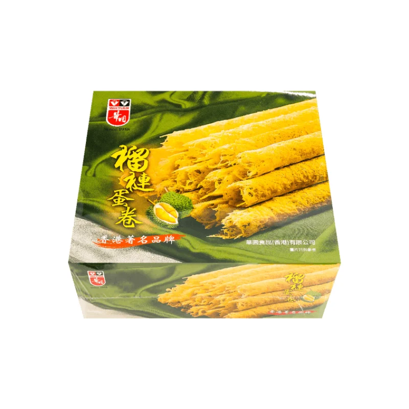 [Self-operated] China Huayuan Egg Roll Gift Box Durian Flavor 454g Hong Kong's old brand fruity, crispy and delicious snacks