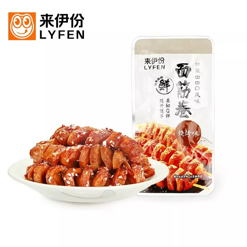 [Self-operated] China LYFEN Laiyifen Gluten Rolls BBQ Flavor 118g Fragrant Bomb Childhood Nostalgic Internet Celebrity Snacks Dried Bean Spicy Sticks Snacks