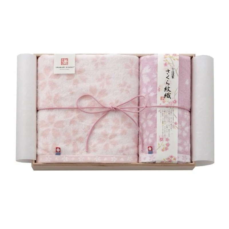 [Self-operated] Japanese IMABARI Sakura gift box bath towel*1+towel*1 60*110+33*75 pure cotton, made in Japan, super absorbent, quick-drying and not easy to shed lint