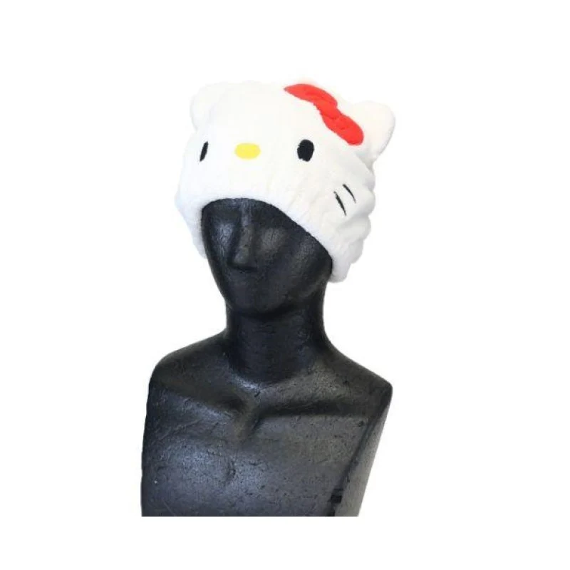 [Self-operated] Japanese Sanrio cute mascot plush dry hair hat Hello Kitty style 1 pack water-absorbent quick-drying fluffy hair hat