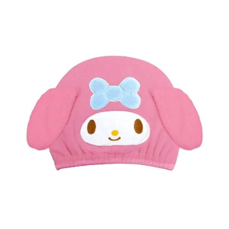[Self-operated] Japanese Sanrio cute mascot plush hair drying cap Melody blue bow style 1 pack water-absorbent quick-drying fluffy hair cap