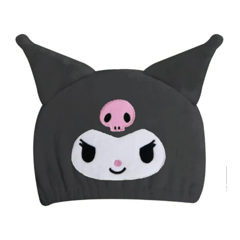 [Self-operated] Japanese Sanrio cute mascot plush hair drying cap Kurome style 1 pack water-absorbent quick-drying fluffy hair cap