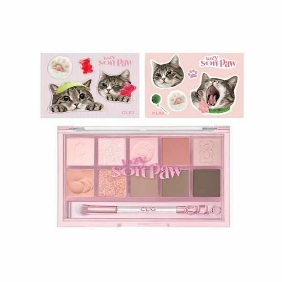 [Self-operated] South Korea CLUB CLIO 10-color eye shadow palette, No. 20, 6g LAZY SOFT PAW translucent cat claws