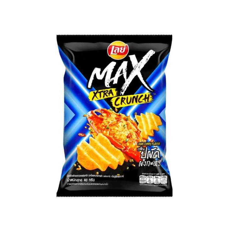 [Self-operated] Pepsi LAY'S Potato Chips Thailand Limited Edition Thick-cut Large Wave Potato Chips Curry Fried Crab Flavor 40g/bag