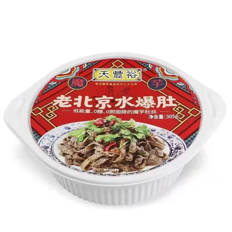 [Self-operated] China Tianfengyu Old Beijing Water-Poured Belly 305g 0 sugar low-calorie konjac tripe shredded konjac fried belly ready-to-eat vegetarian hairy tripe