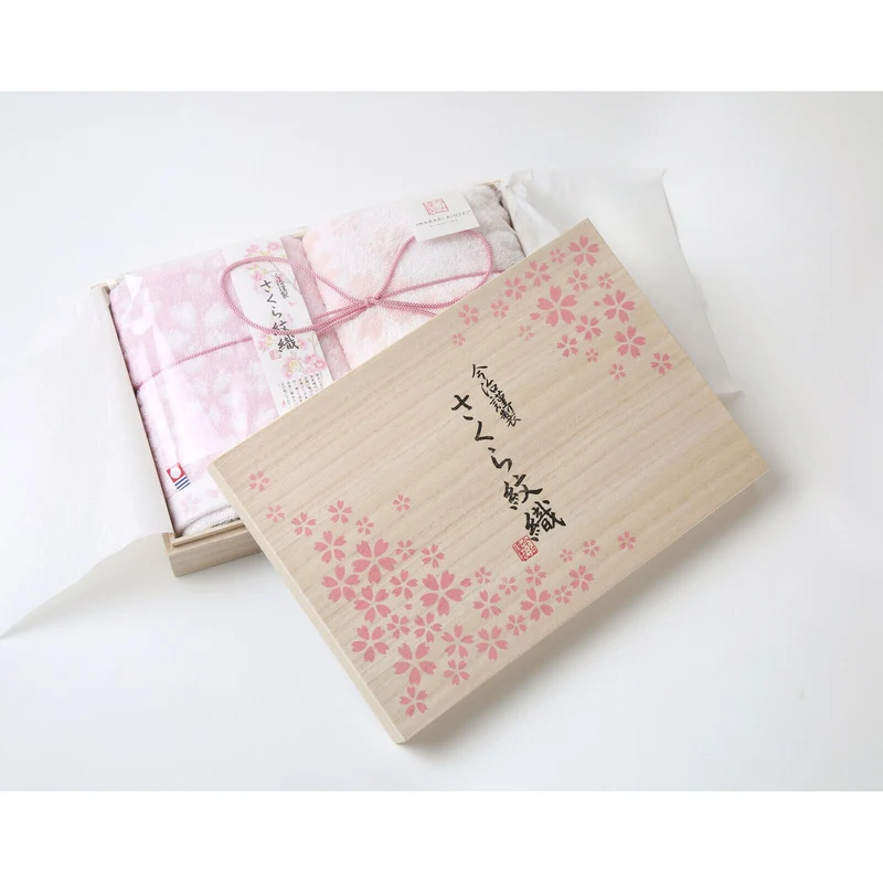 [Self-operated] Japan's IMABARI Sakura gift box towels 33*75 2 pack, pure cotton, made in Japan, super absorbent, quick-drying, not prone to lint