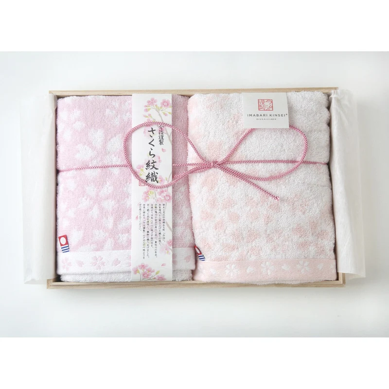 [Self-operated] Japan's IMABARI Sakura gift box towels 33*75 2 pack, pure cotton, made in Japan, super absorbent, quick-drying, not prone to lint