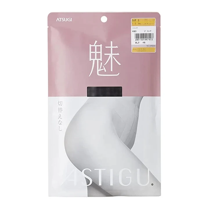 [Self-operated] Japanese ATSUGI Atsugi Charming Spring and Autumn Ultra-Thin Stockings Women's Velvet Pantyhose Black (480) L-LL Hips 90-103 Height 155cm-170cm Invisible T-crotch light leg artifact