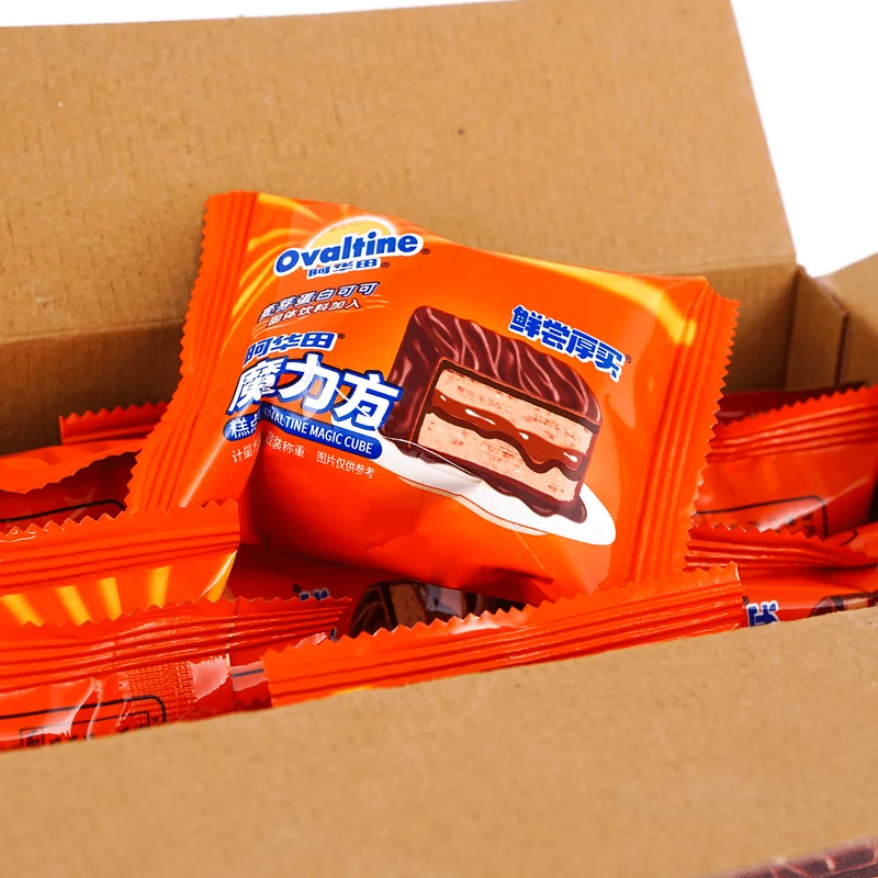 [Self-operated] China Ovaltine Magic Cube Cake 12 pieces Breakfast Bread Cake Snacks Snacks