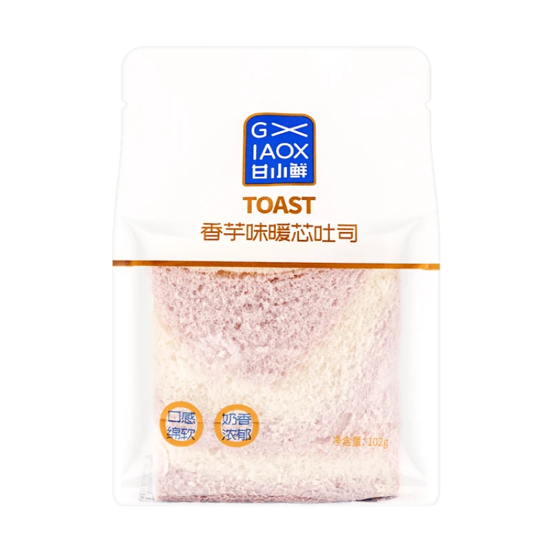 [Self-operated] Chinese Gan Xiao Xian Pure Milk Warm Toast Sliced ​​Endless Breakfast Bread Taro Flavor 102g Snacks and Snacks