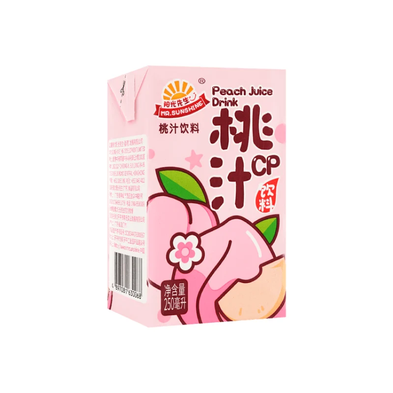 [Self-operated] China MR.SUNSHINE Mr. Sunshine Peach Juice Drink 250ml Internet celebrity fruit juice drink is a good way to relieve summer heat