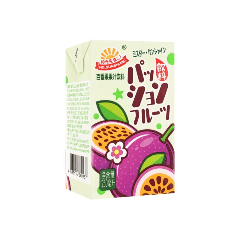 [Self-operated] China MR.SUNSHINE Mr. Sunshine Passion Fruit Juice Drink 250ml Internet celebrity fruit juice drink is a good way to relieve the heat in summer