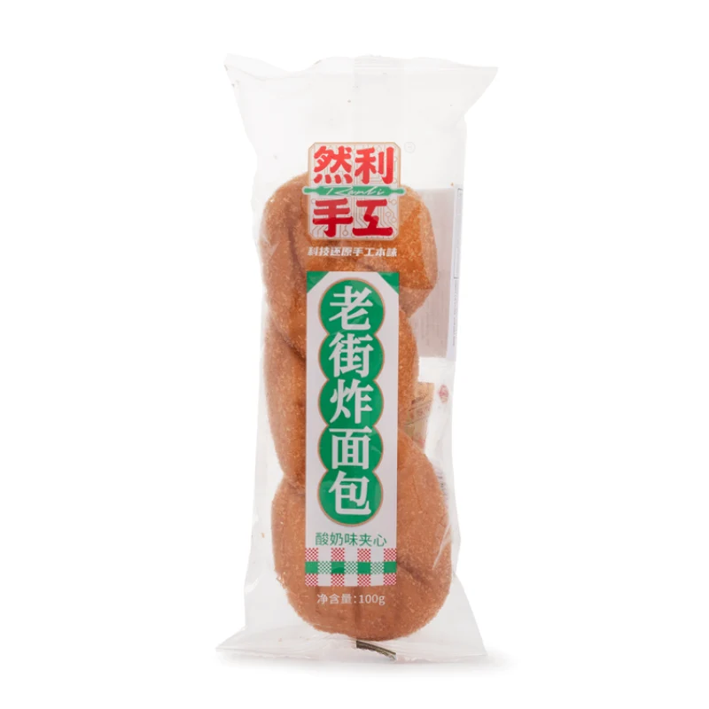 [Self-operated] China Ranli Old Street Fried Bread Yogurt Flavor 100g Old-fashioned Hemp Flower Bread Breakfast Bread Cake Snacks Snacks