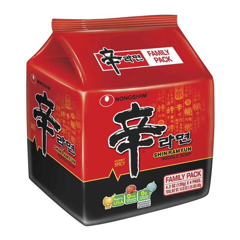 [Self-operated] China Nongshim Shin Ramen Mushroom Beef Flavor 120g*4 bags Ramen Mixed Noodles Instant Noodles