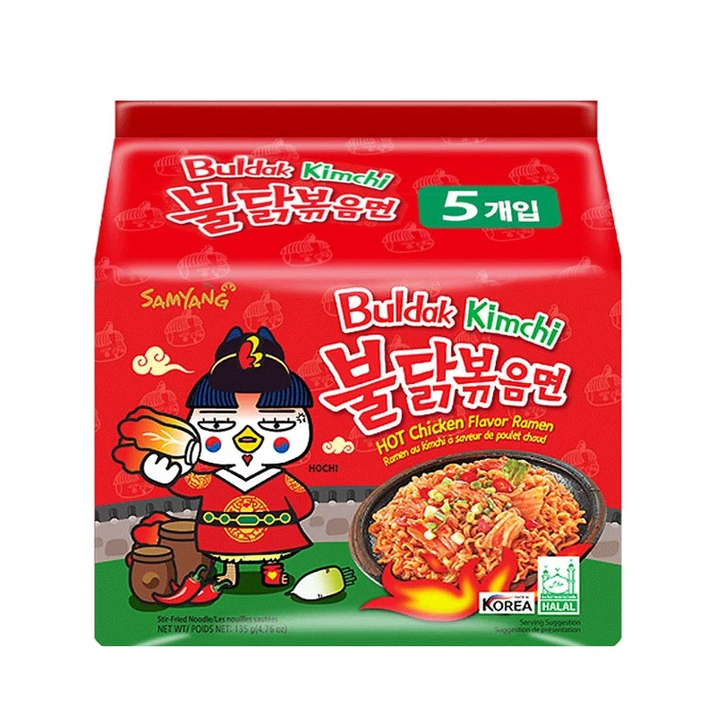 [Self-operated] South Korea's SAMYANG Spicy Chicken Kimchi Flavor Noodles 135g*5 bags Ramen Noodles Instant Noodles