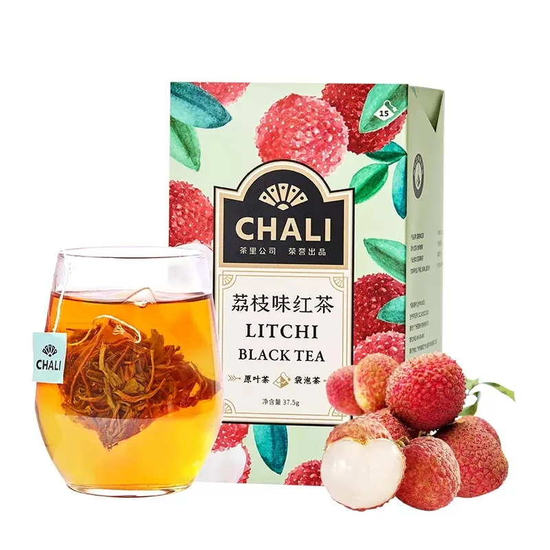 [Self-operated] Chinese CHALI Lychee Black Tea Box 15 Packs Refreshing Fruity Tea Bag Brewed Beverage