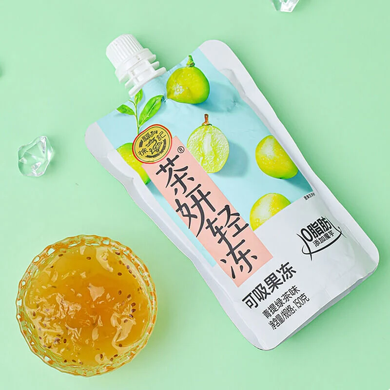 [Self-operated] China Xu Fuji Tea Yan Lightly Smokable Jelly Green Tea Flavor 150g 0 Fat Pudding Jelly Snacks
