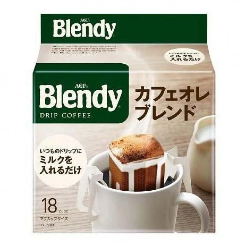 [Self-operated] Japan AGF Blendy Brandy filter drip drip ear-mounted sugar-free coffee mellow style dark roast 18 small bags black coffee powder refreshing