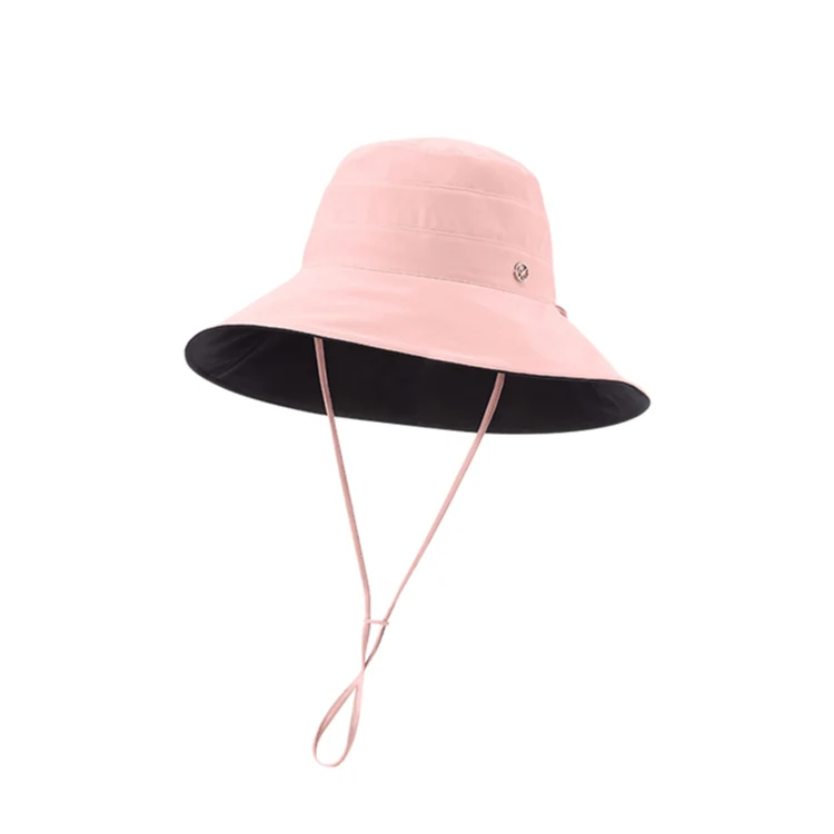 [Self-operated] China Beneunder Dome Series Double-sided Sun Protection Hat Fisherman Hat Midsummer Pink/Black One Size