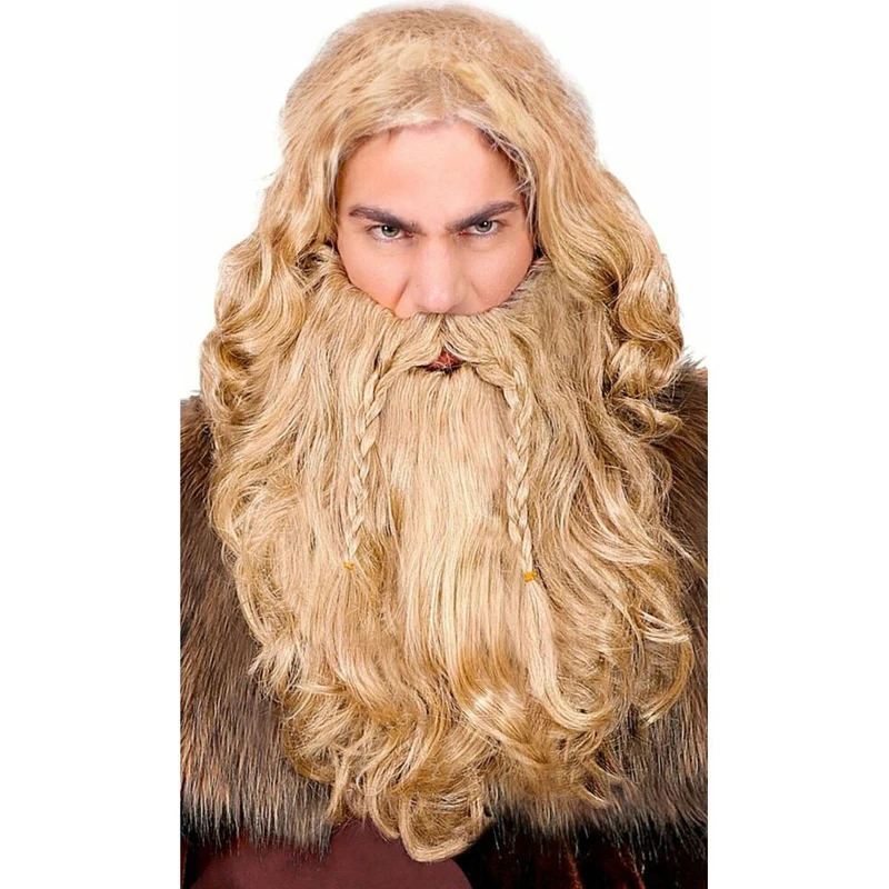 Blonde Wikinger-Perücke und Bart