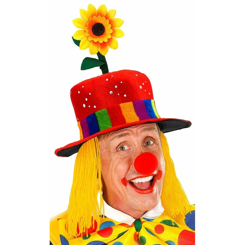 Roter Clownhut mit Haar