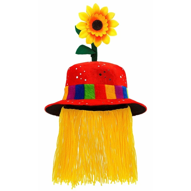 Roter Clownhut mit Haar