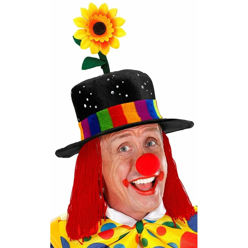 Schwarzer Clown-Hut mit Haar
