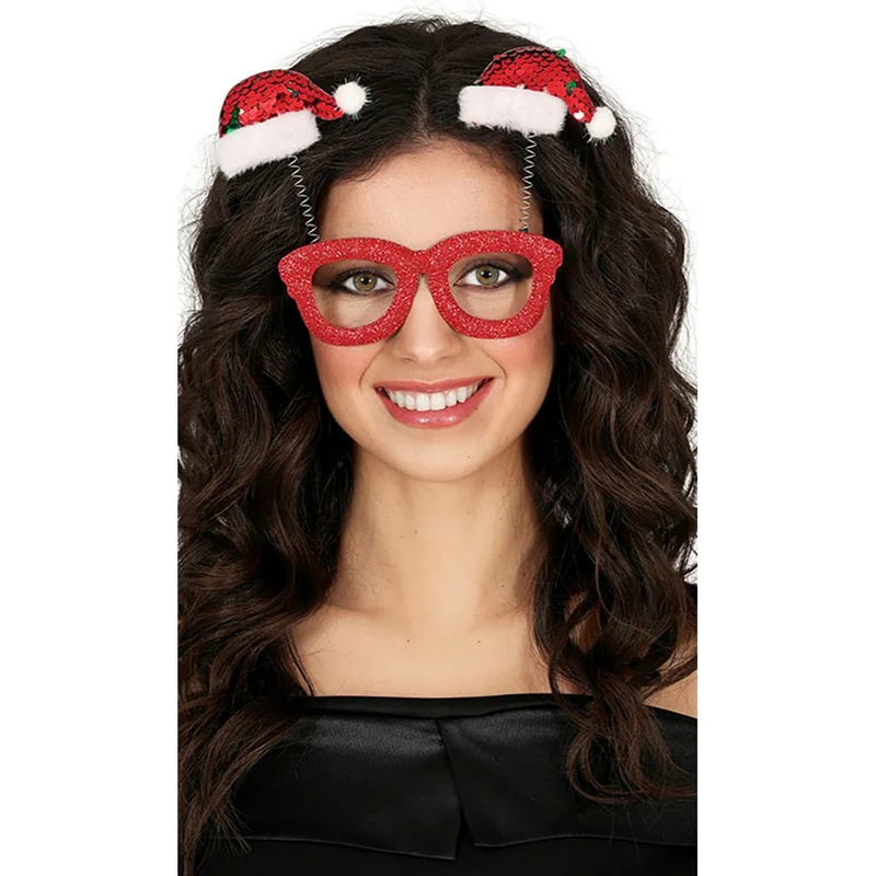 Rote Weihnachtsbrille