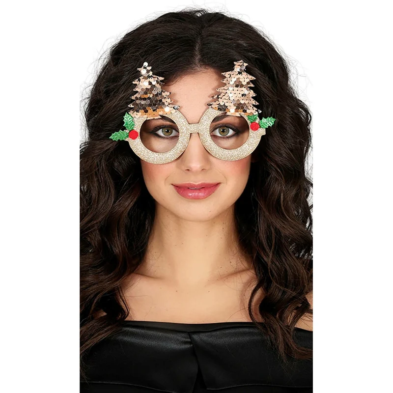 Goldene Weihnachtsbrille