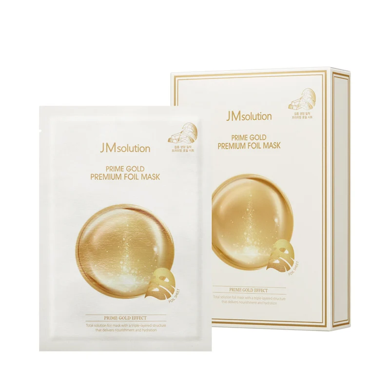 [Self-operated] Korean JM SOLUTION Ultimate 24K Gold Foil Hyaluronic Acid Mask 10 pieces, moisturizing, lifting and firming