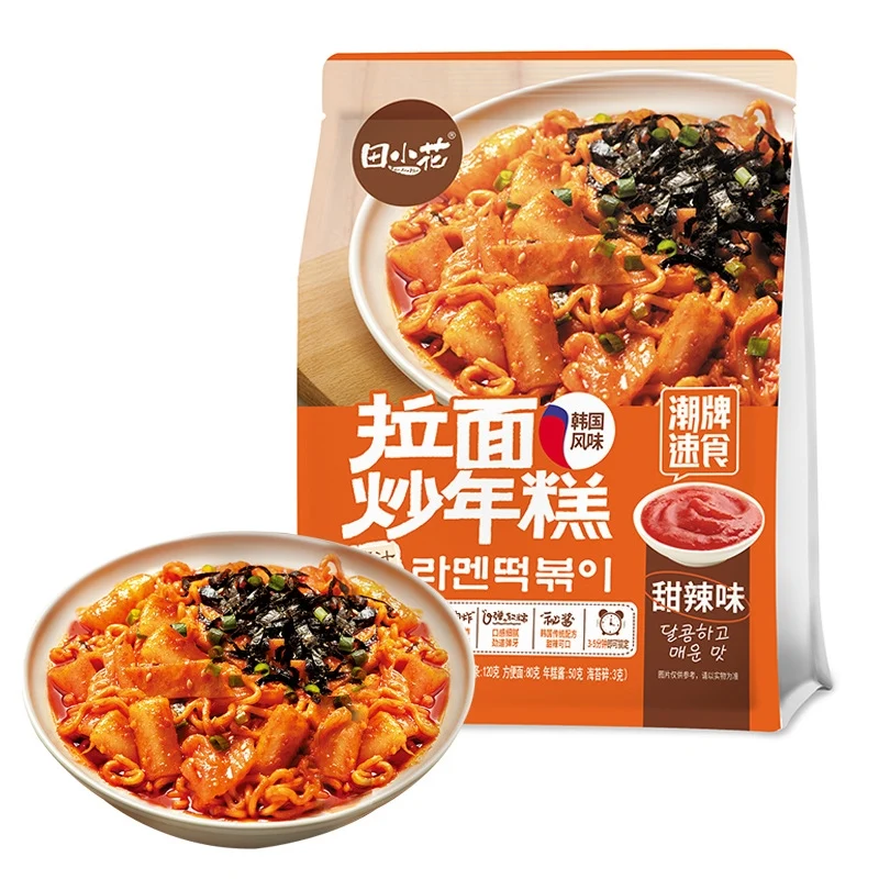 [Self-operated] China Tian Xiaohua Ramen Fried Rice Cake Sweet and Spicy 253g Korean Style Fried Rice Cake Rice Cake Sauce Shredded Seaweed Late Night Snacks Non-Fried Snacks