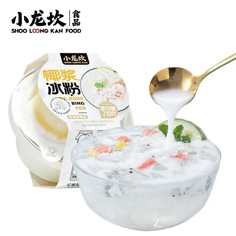 [Self-operated] China Xiaolongkan coconut milk ice powder 210g instant ice powder no-cook jelly Internet celebrity snack summer dessert cold cake snack jelly