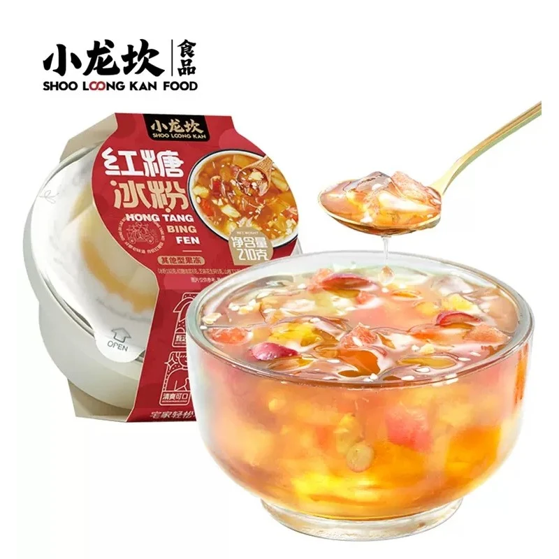 [Self-operated] China Xiaolongkan brown sugar ice powder 210g instant ice powder no-cook jelly Internet celebrity snack summer dessert cold cake snack jelly